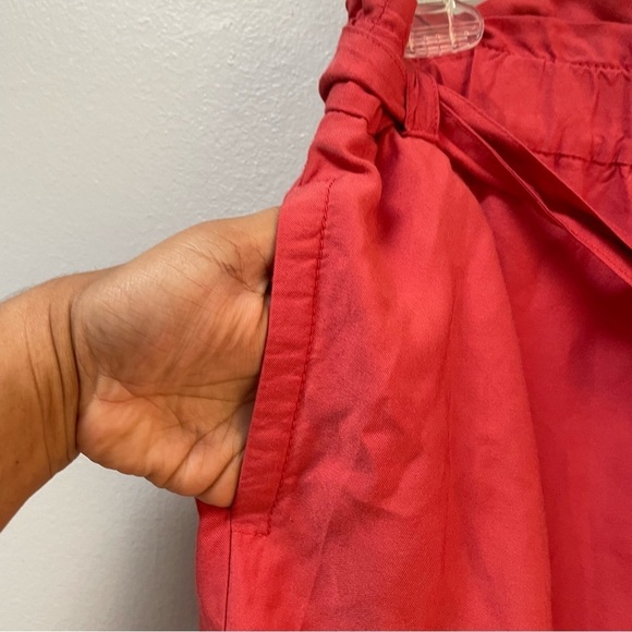 Ann Taylor LOFT | Tie Paperbag Waist Wrap Skirt Coral - Picture 5 of 8